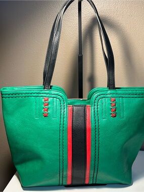 Montana West Kelly Green Red black Leather Tote Bag Shoulder Bag